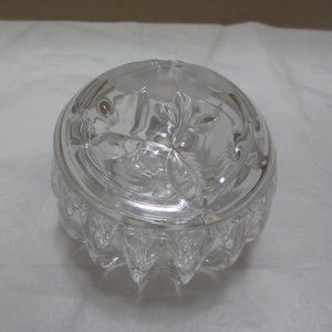 Trinket Vanity Box Princess House Lead Crystal Etched With Flower Vintage